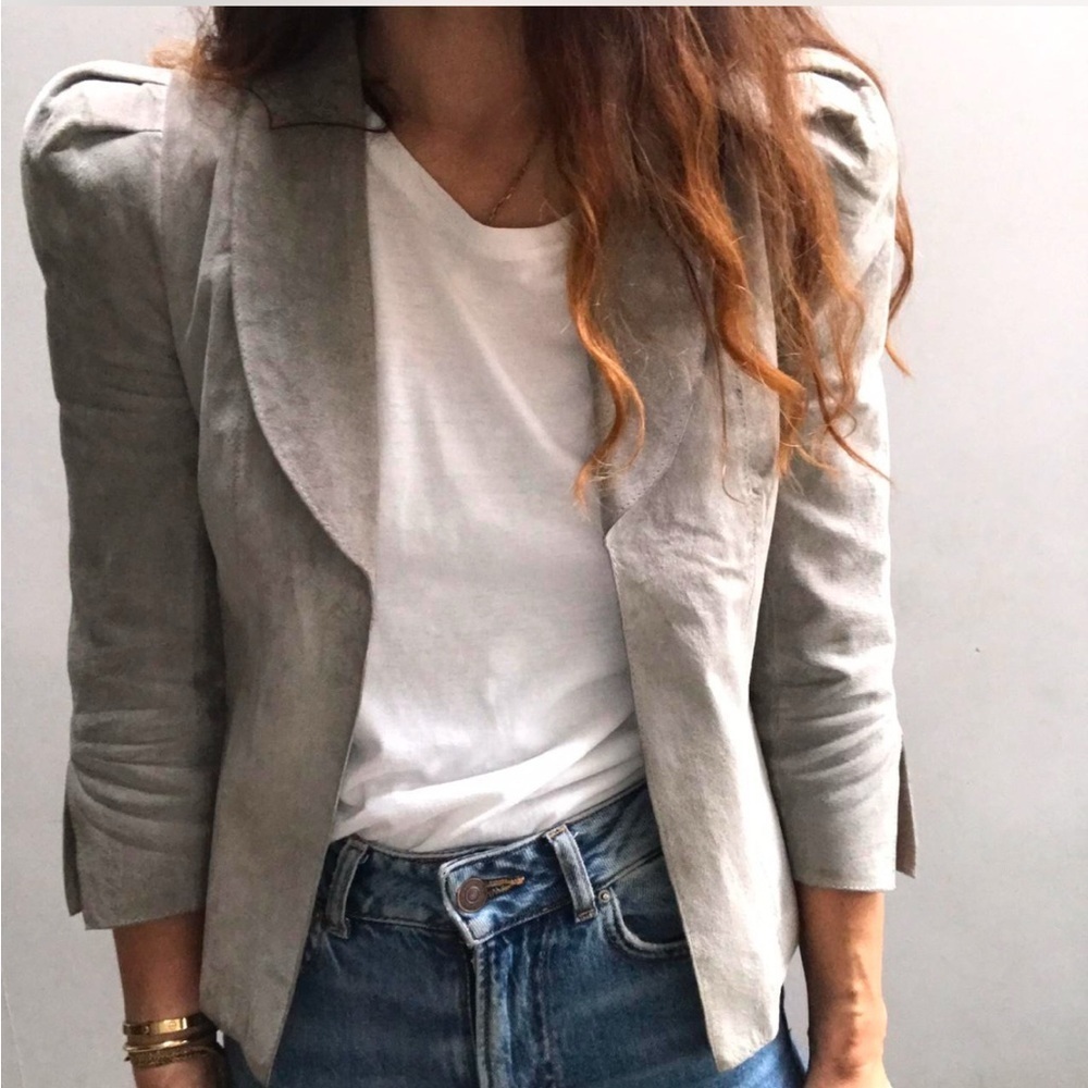 Barbara Hulanicki for Top Shop Suede Cropped Jacket Size Small